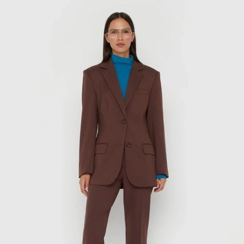 Oak + Fort A-Line Blazer in Deep Mahogany NWT